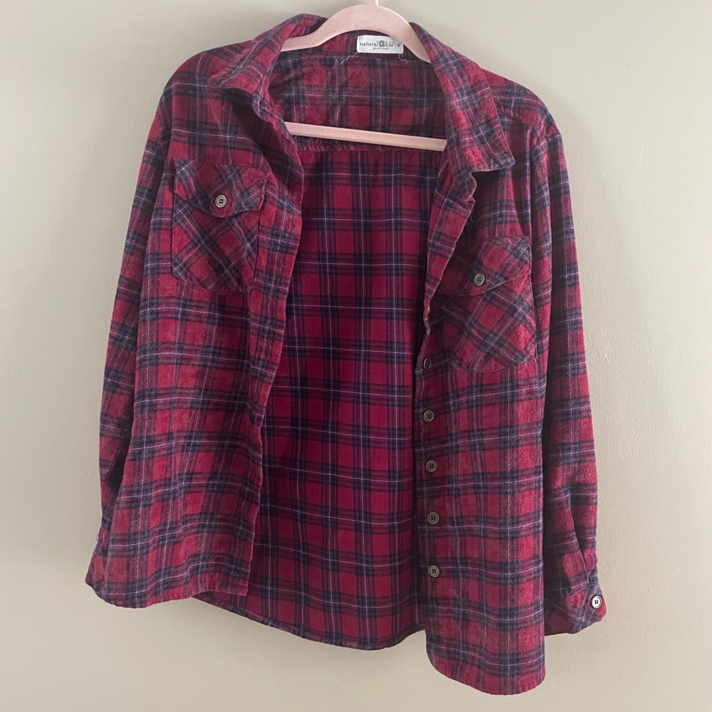 ☮️ Natural Life Red Flannel ✌️ - Picture 2 of 3